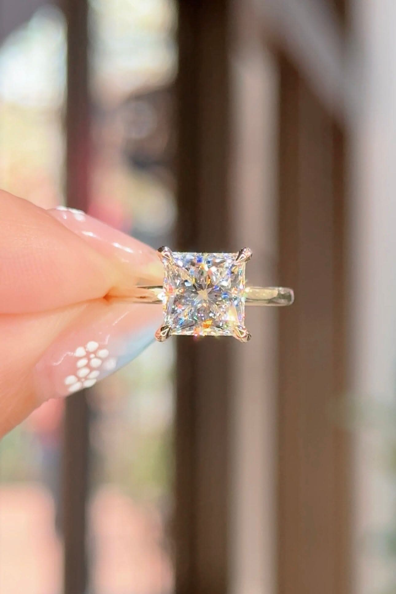 3.03ct D-VS1 Princess Lab Diamond Kayla