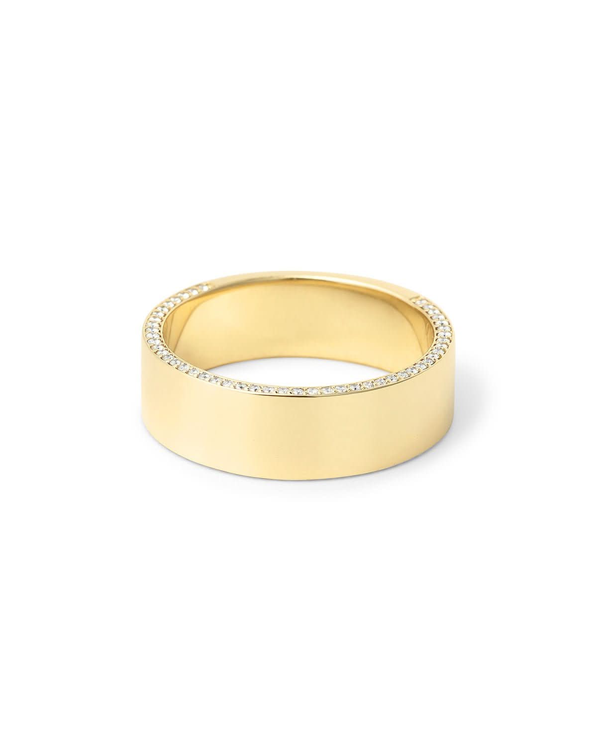 7mm Flat Polish Band with Diamond Edges