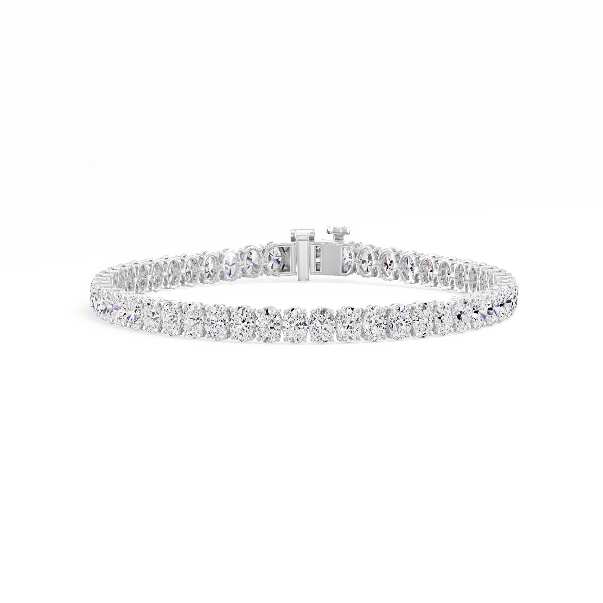10.47ct Oval Lab Diamond Tennis Bracelet 14K Solid Gold