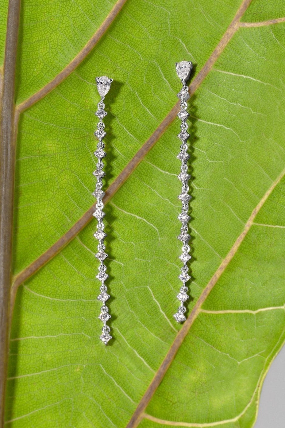 North Star Waterfall Earrings White Gold