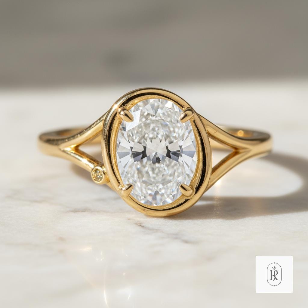 Lab Grown Diamond Engagement Ring, 14K Gold Fancy Yellow (Women’s Size) — View 1 of custom handcrafted Lab Diamond jewellery in 14K White Gold