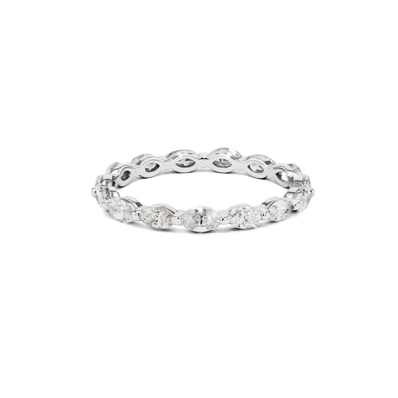 2.4mm Floating Marquise Diamond Ring