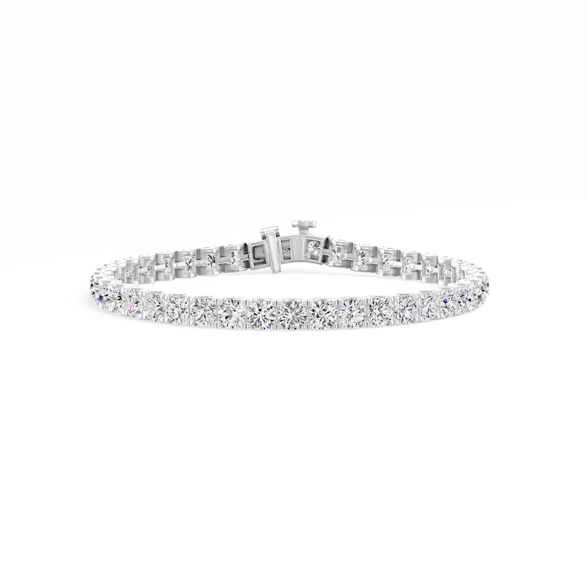 10.50ct Round Lab Diamond Tennis Bracelet 14K Solid Gold — View 1 of custom handcrafted Lab-Created Diamond jewellery in 14K White Gold