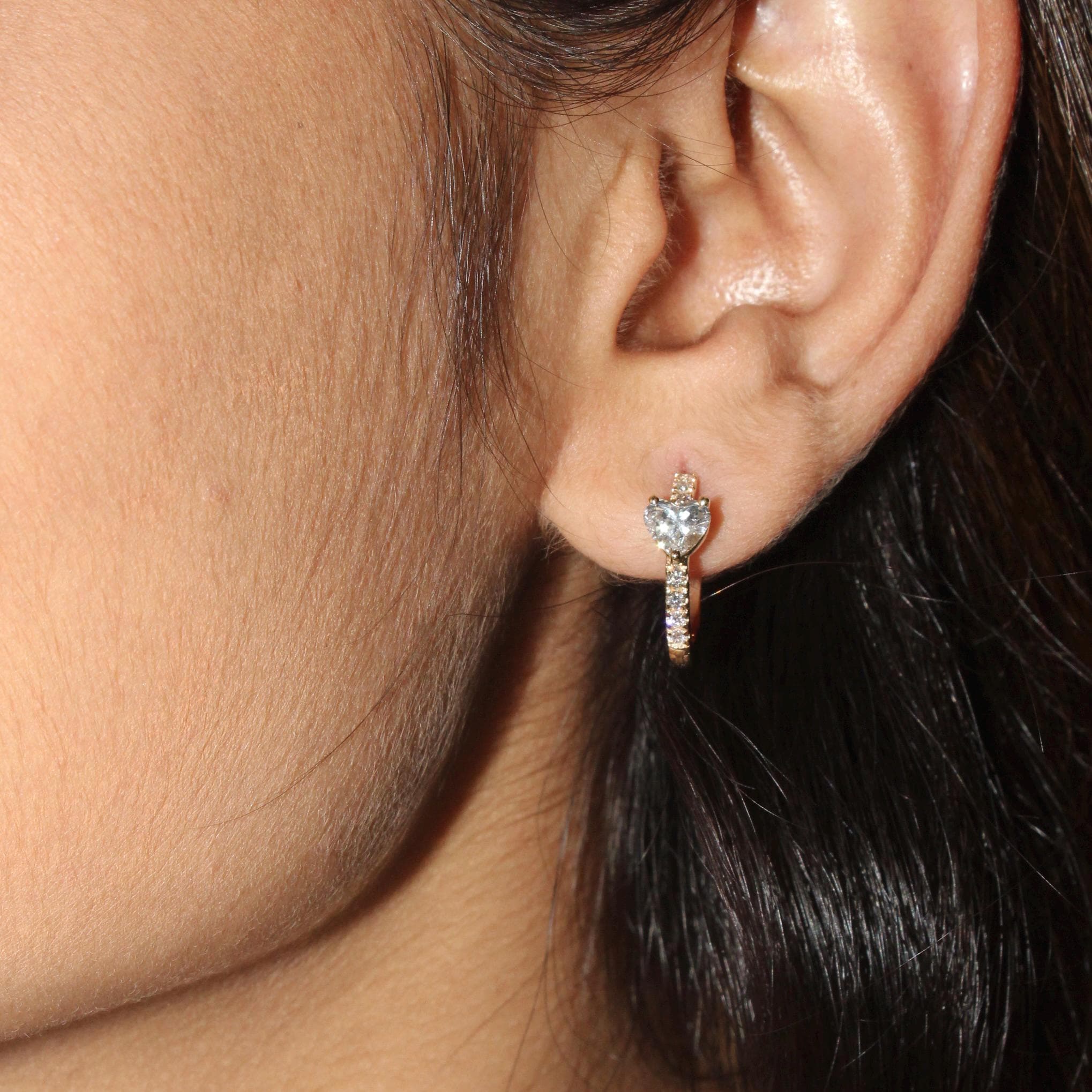 1.26ct Heart Lab Diamond Earrings 14K White Gold | Prong Set, D-E-F Color VVS-VS Clarity — View 1 of custom handcrafted Lab Diamond jewellery in 14K White Gold