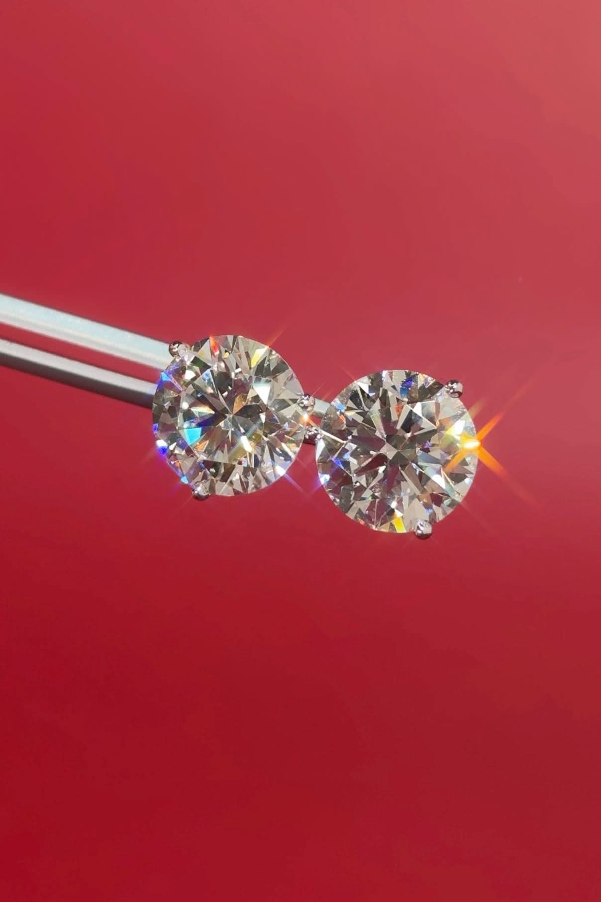 8.04ct F-VS1 Core Round Lab Diamond Martini Studs