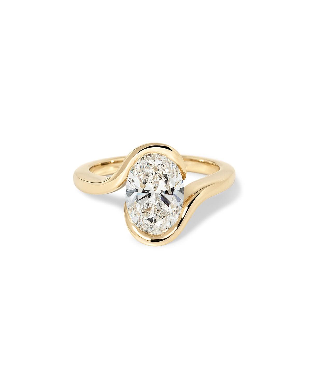 Half Bezel Tension Set Engagement Ring