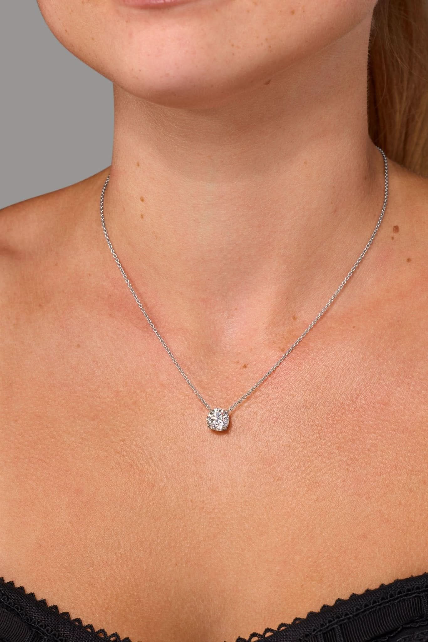 2.05ct F-VS1 Core Round Solitaire Necklace