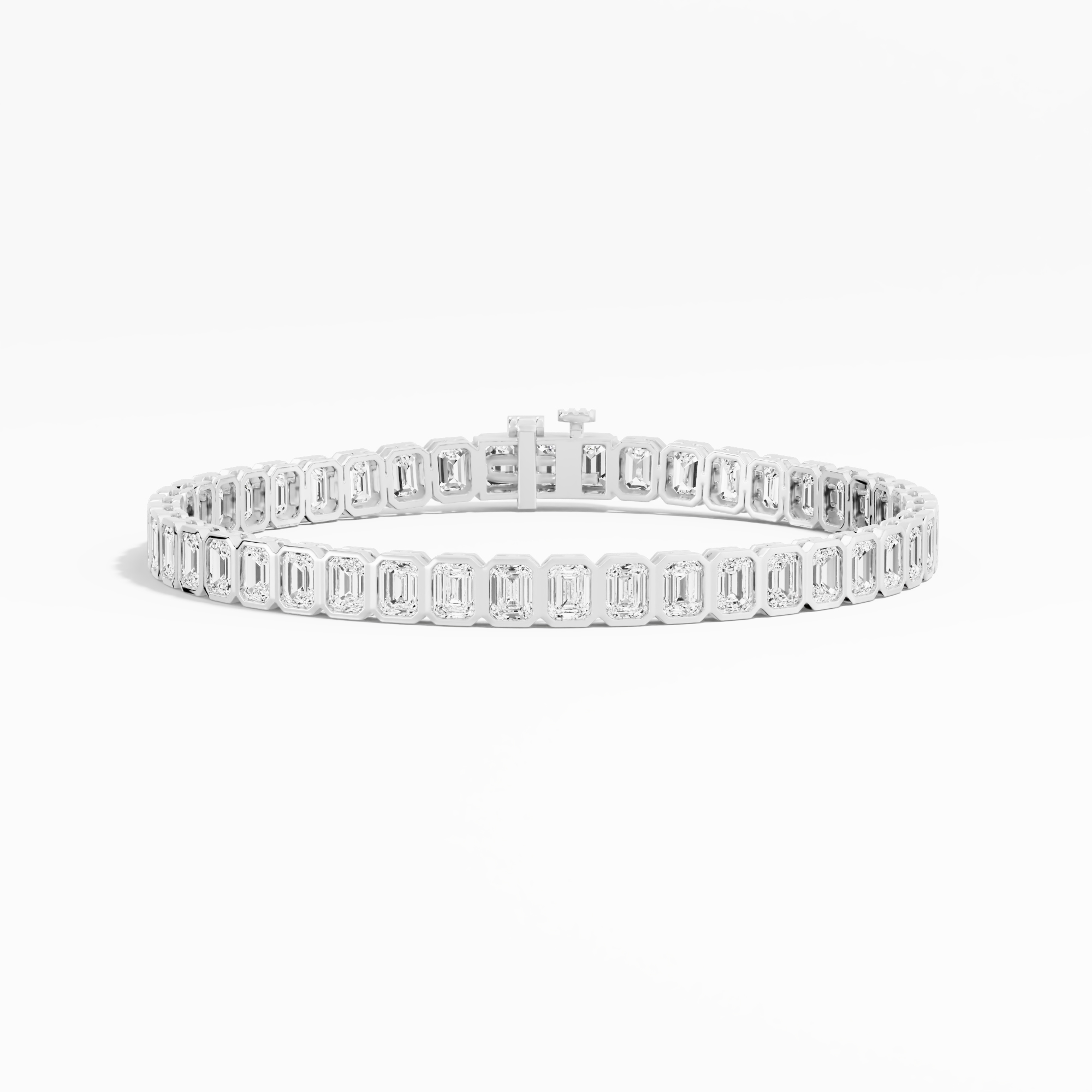 11.98ct Emerald Lab Diamond Tennis Bracelet 14K Solid Gold