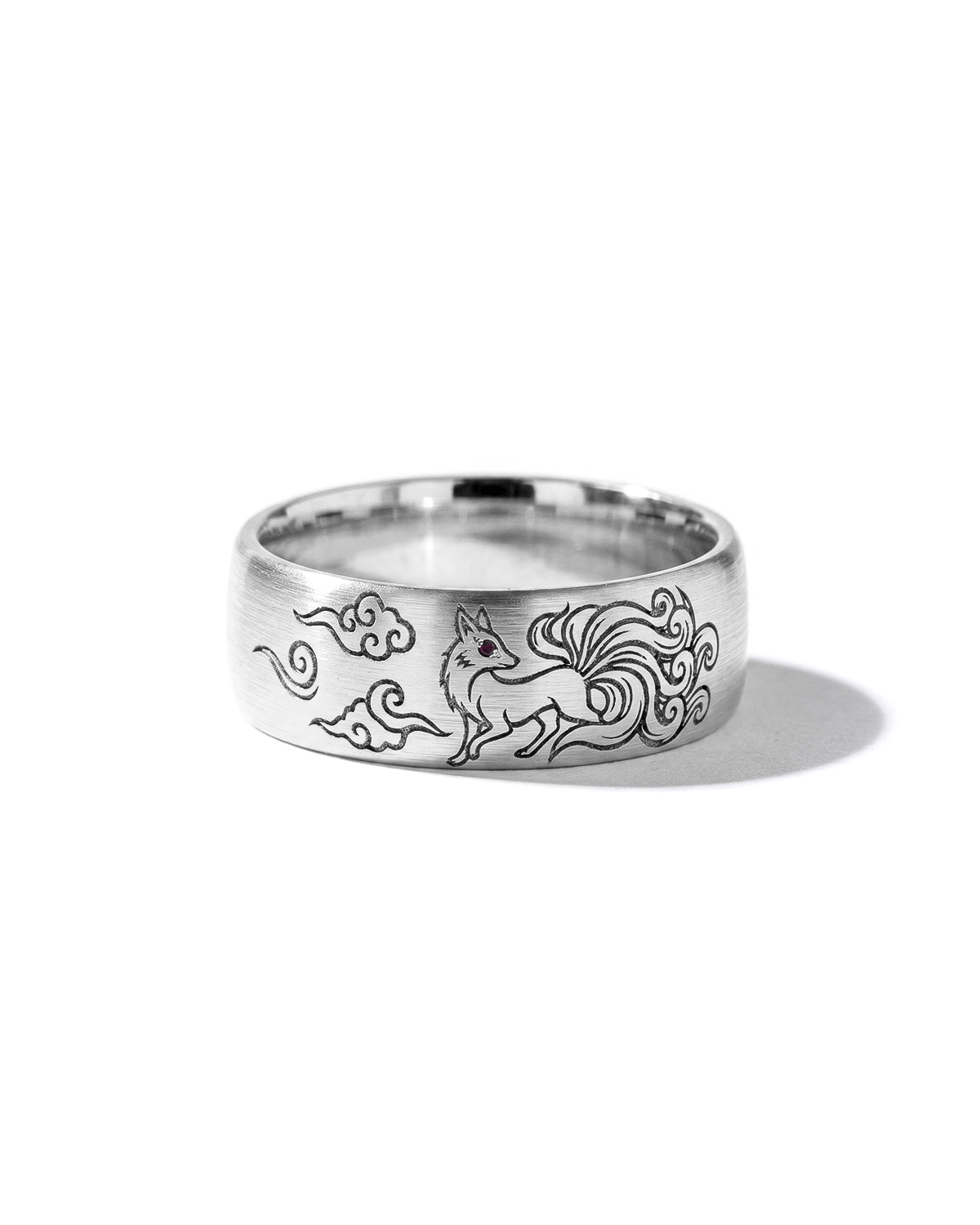 The Nine-Tailed Fox Ring — View 1 of custom handcrafted Ruby jewellery in 14K Gold
