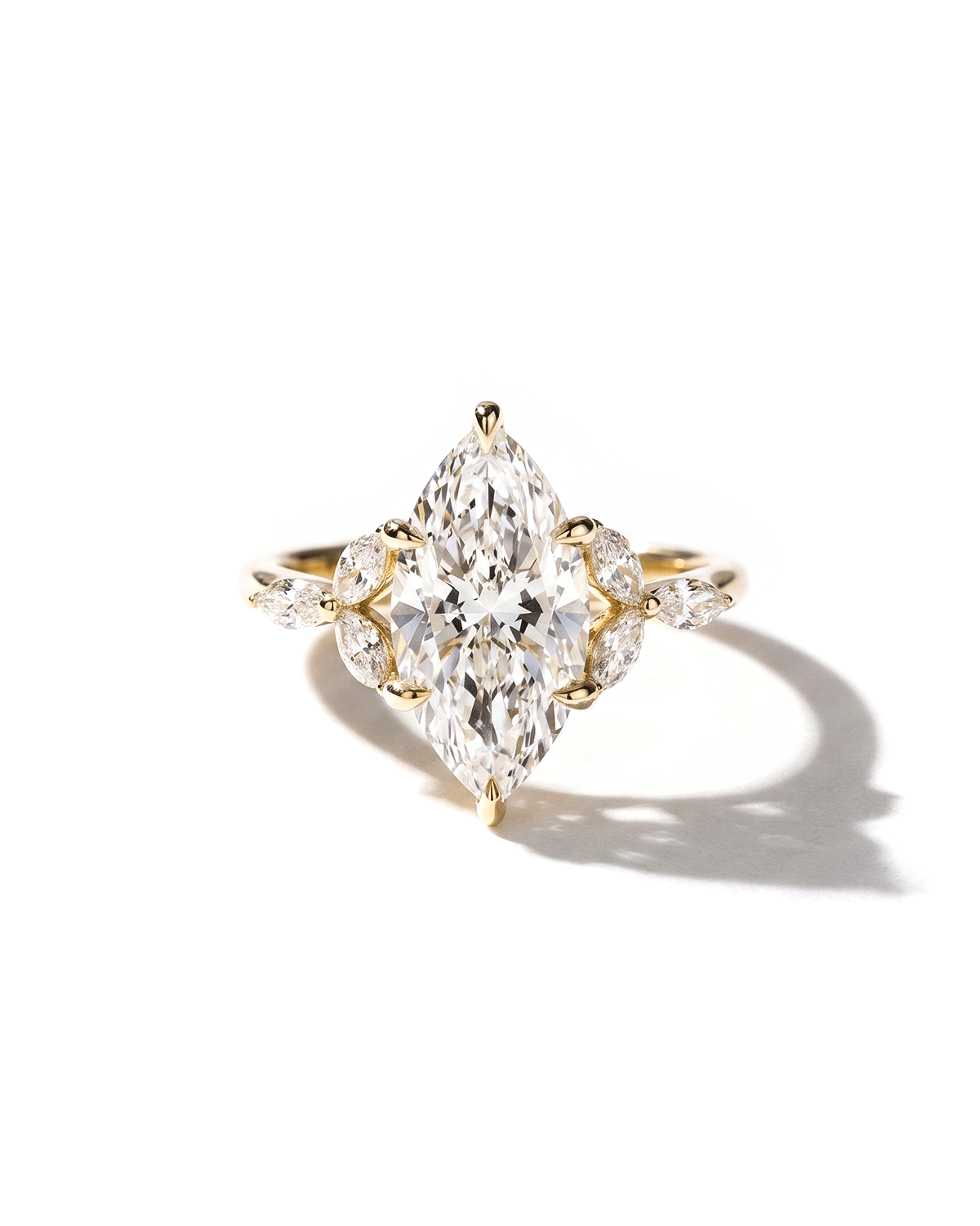 3.05ct E-VS1 Marquise Lab Diamond Amber