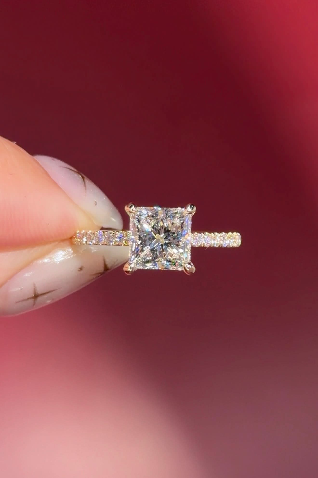 1.71ct D-VS1 Princess Lab Diamond Stephanie