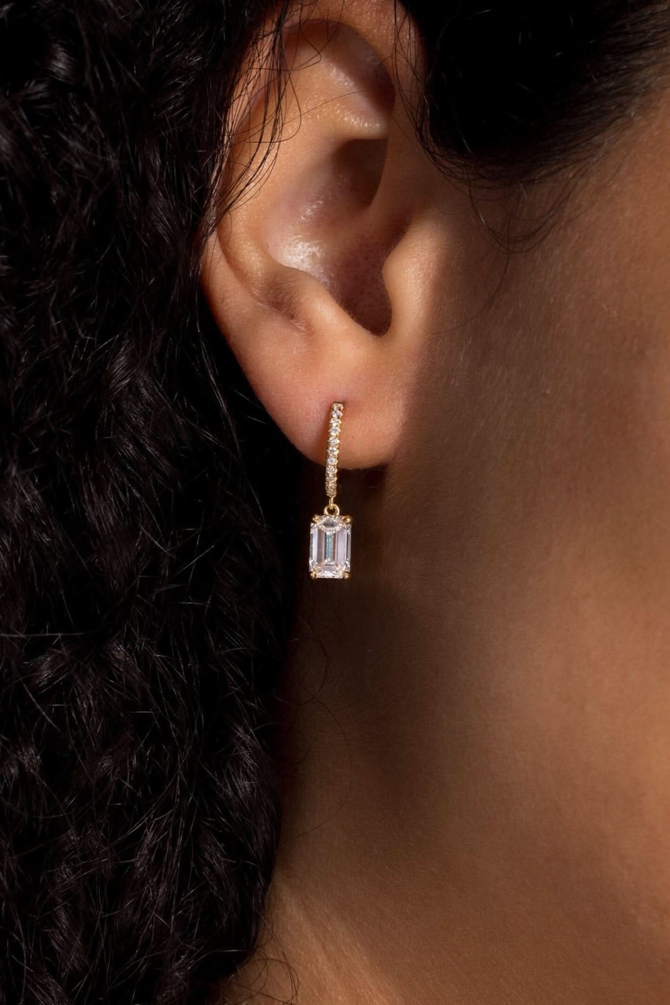 Core Emerald Drop Hoop