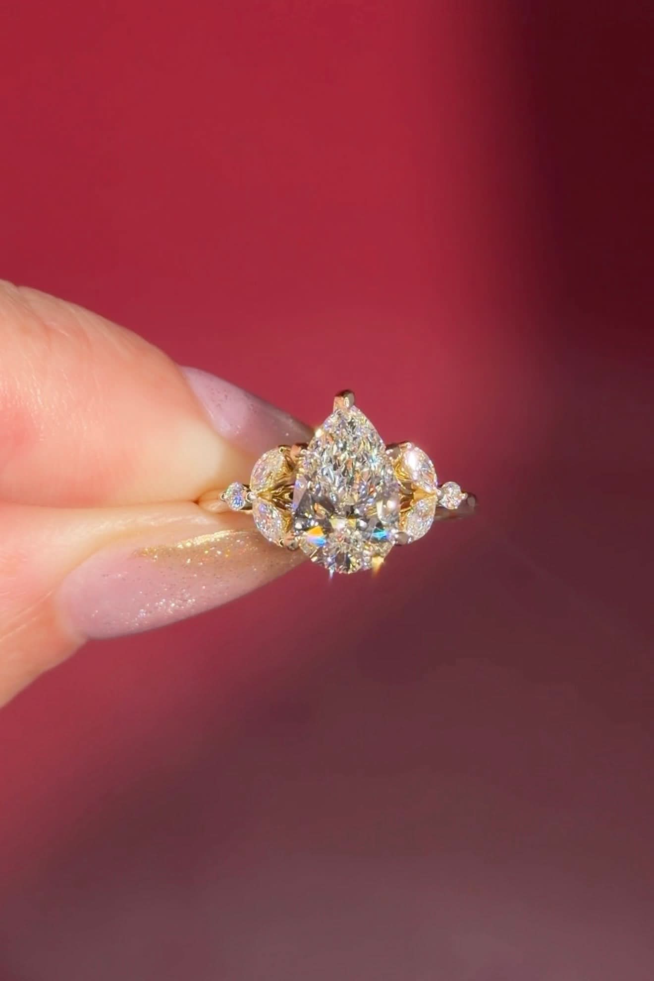2.01ct F-VVS2 Pear Lab Diamond Sarah