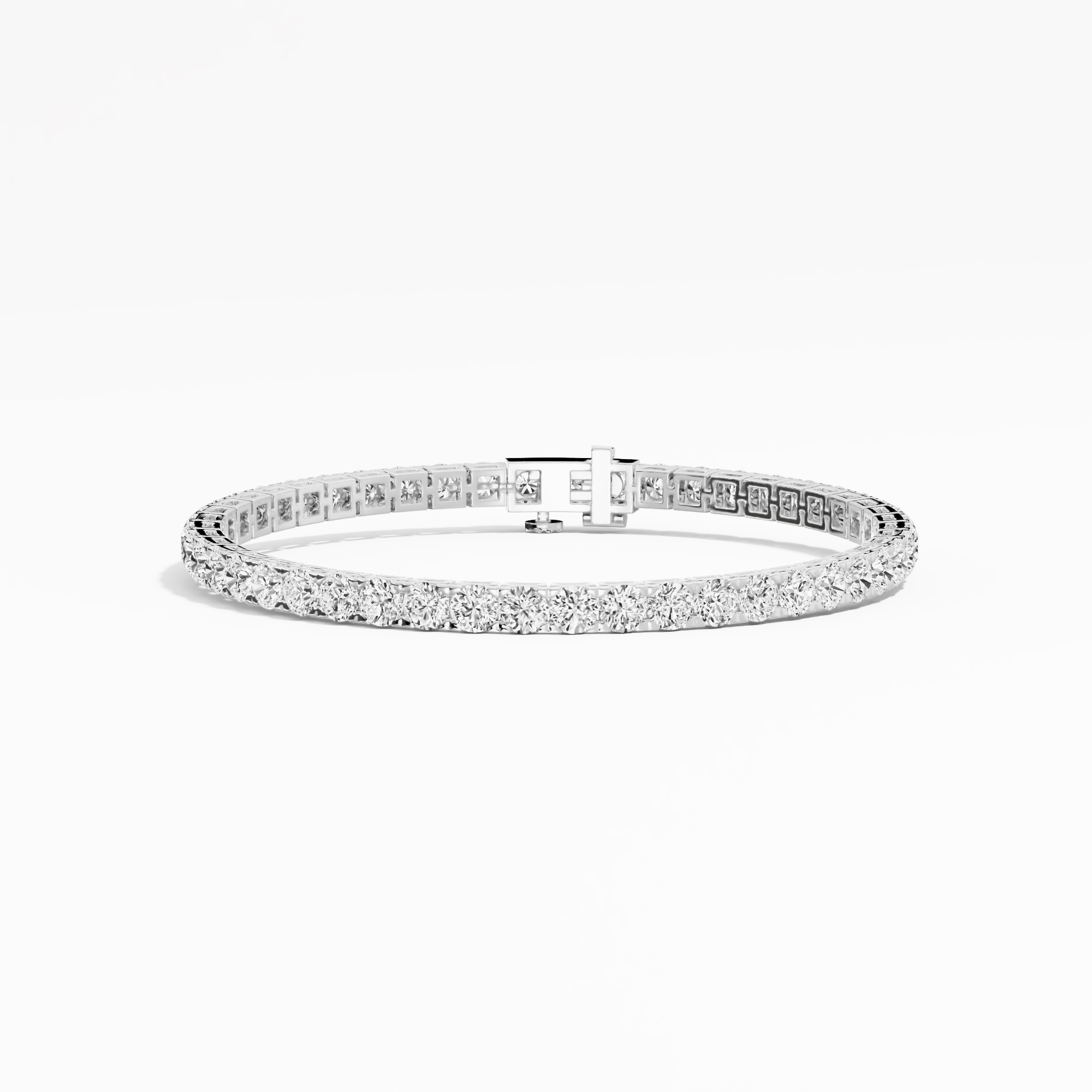 7.74ct Round Lab Diamond Tennis Bracelet 14K Solid Gold