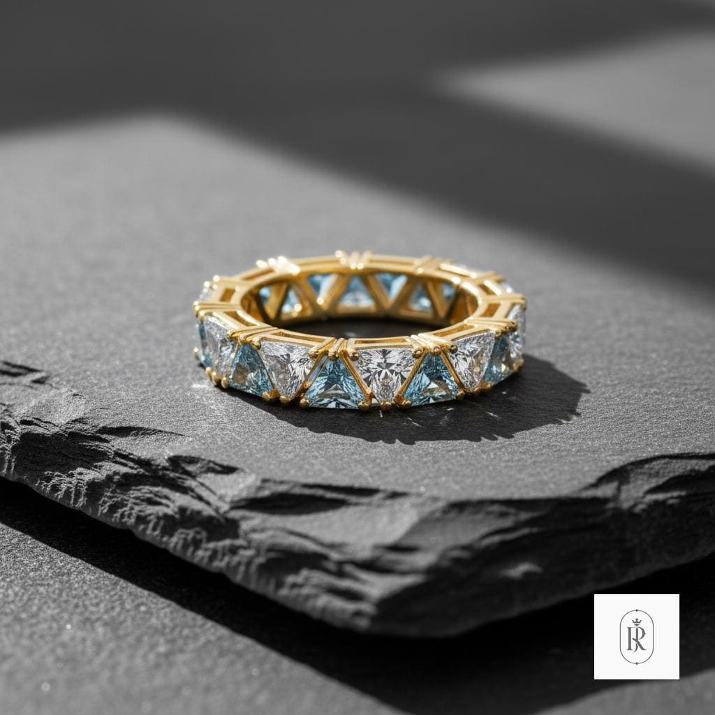 Engagement Ring: Cushion and Trillion Lab Diamonds - 14K Solid Gold — View 1 of custom handcrafted Lab Diamond jewellery in 14K White Gold