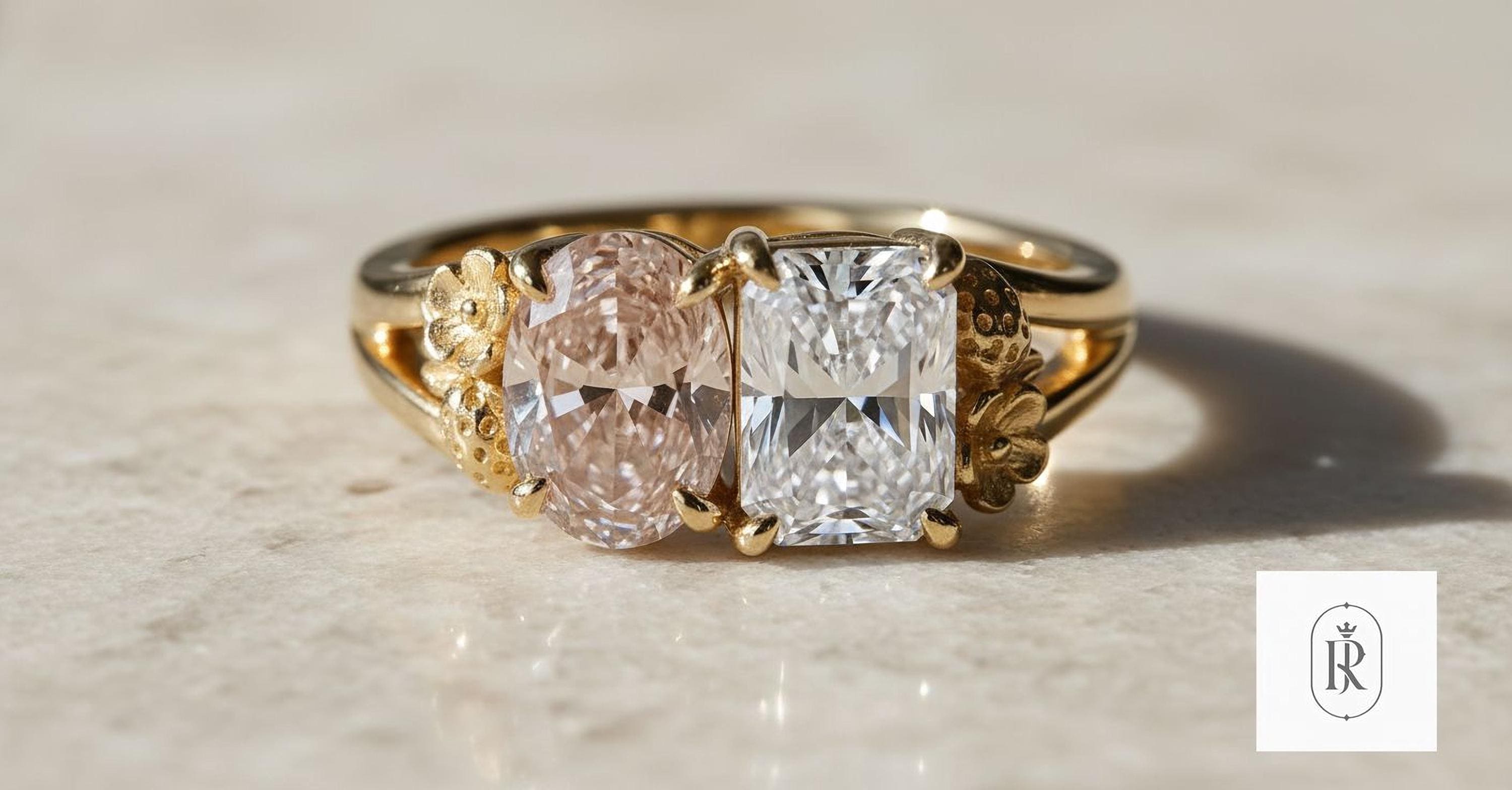Lab Diamond Engagement Ring: Fancy Rose Oval (1.6ct, 14K Gold) — View 1 of custom handcrafted Lab Diamond jewellery in 14K White Gold