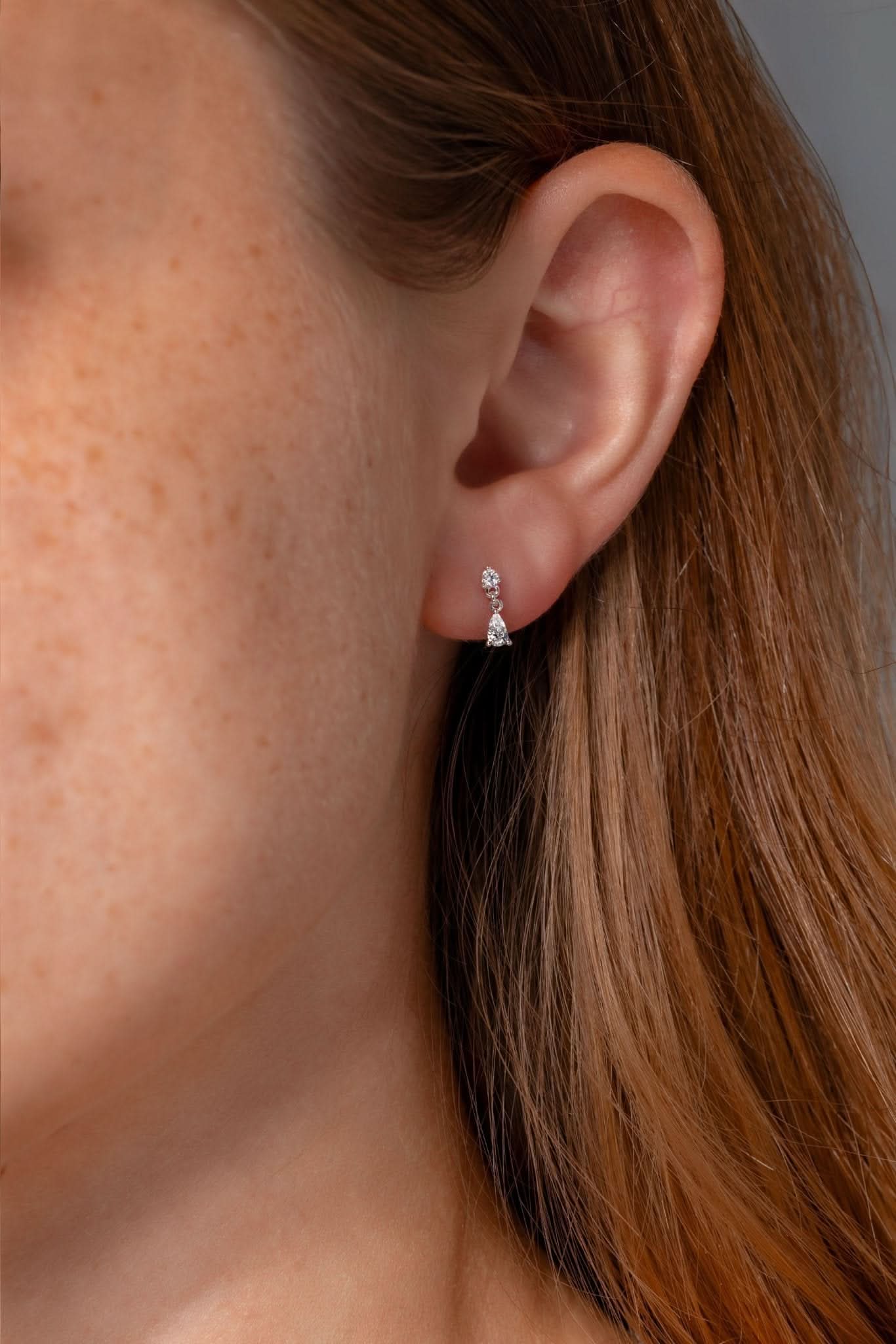 Pear Diamond Dangle Earrings